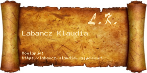 Labancz Klaudia névjegykártya